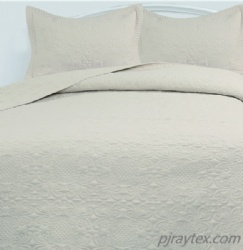 Quilt Set Beige Full/Queen Soft Microfiber Coverlet for All Season