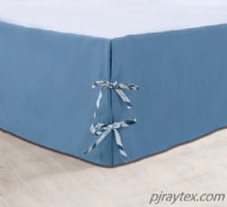 Wrinkle Free Pleated Bed Skirt,Solid Bedskirt with Printed Moorings Application
