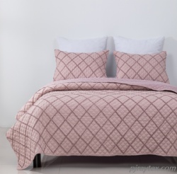 Chenille Cord Embroidery Bedspread Set 3pcs